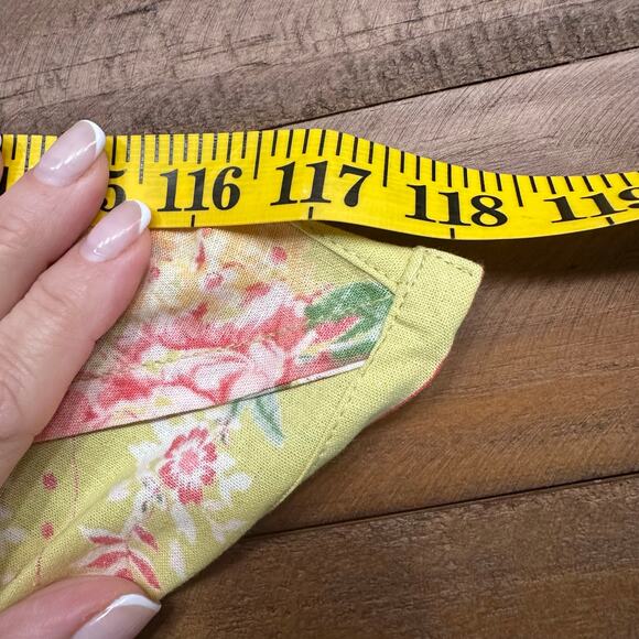 April Cornell Vintage Style Floral Lime Green Pink Tablecloth Rectangle 118 x 59 - Picture 6 of 8